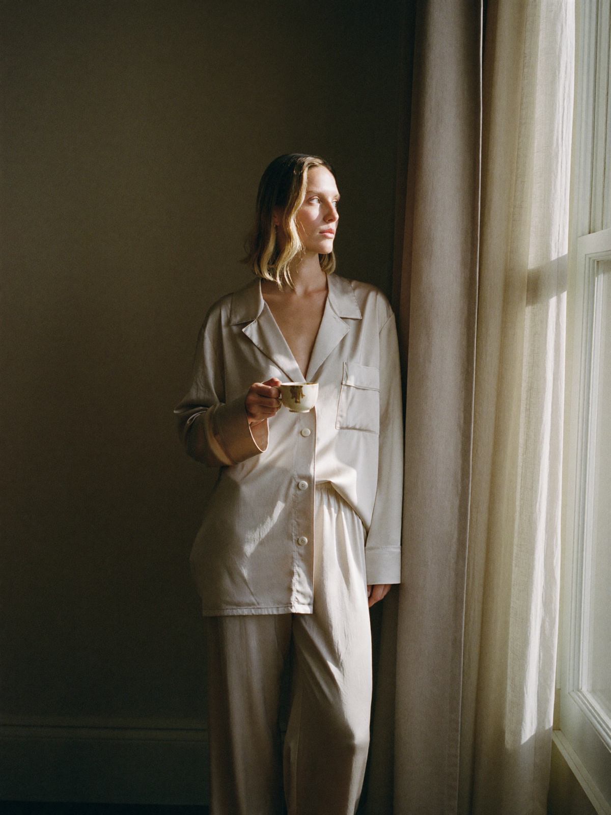 Look 01 — ivory mulberry silk pajama set